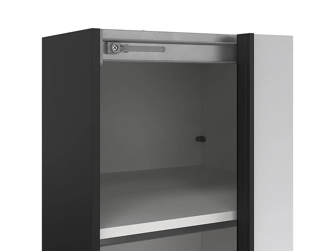 Como armoire coulissante 2 portes avec miroir 120x220cm noir mat.