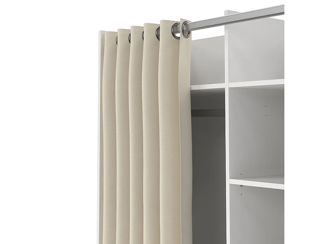 Kit Kleiderschrank 160x100x49cm, offen, Kleiderstangeneinsatz weiß, beige.