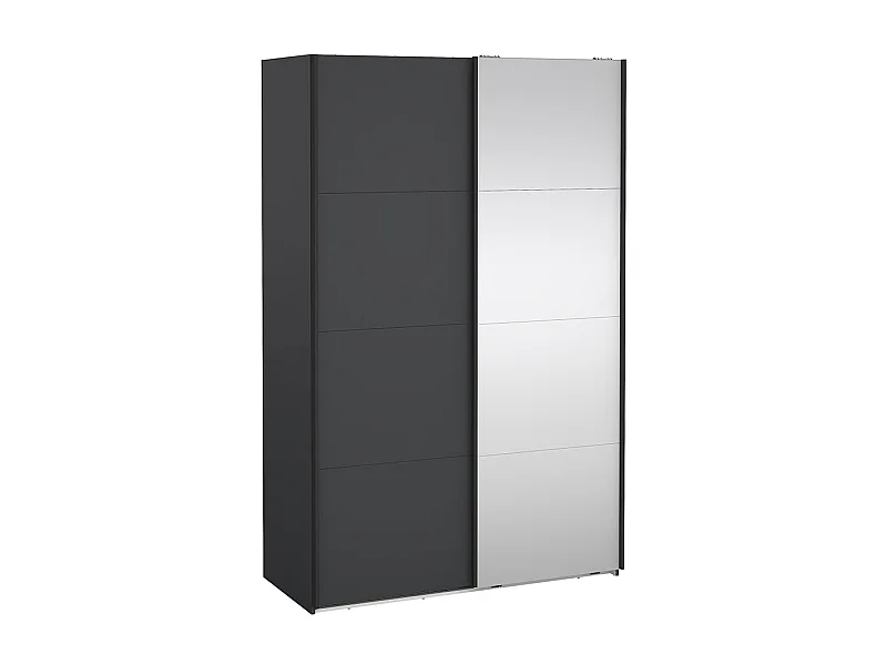 Bergamo armoire coulissante 2 portes 140x220cm gris mat.
