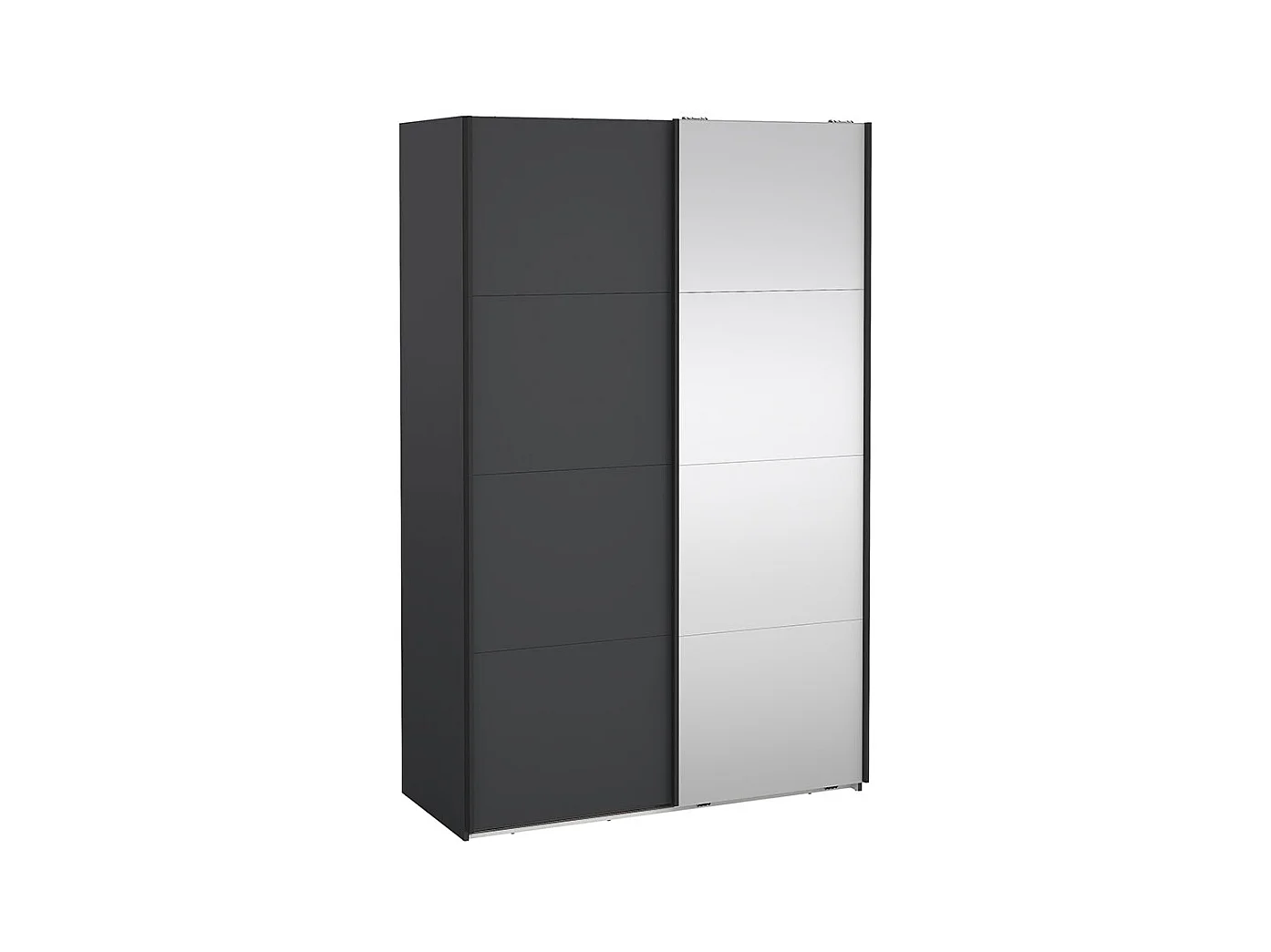 Bergamo armoire coulissante 2 portes 140x220cm gris mat.