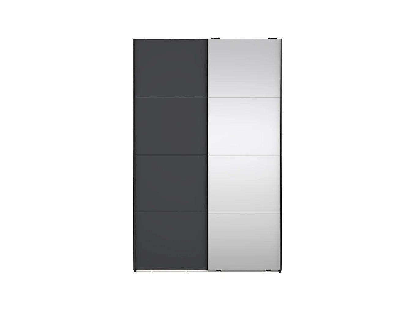 Bergamo armoire coulissante 2 portes 140x220cm gris mat.