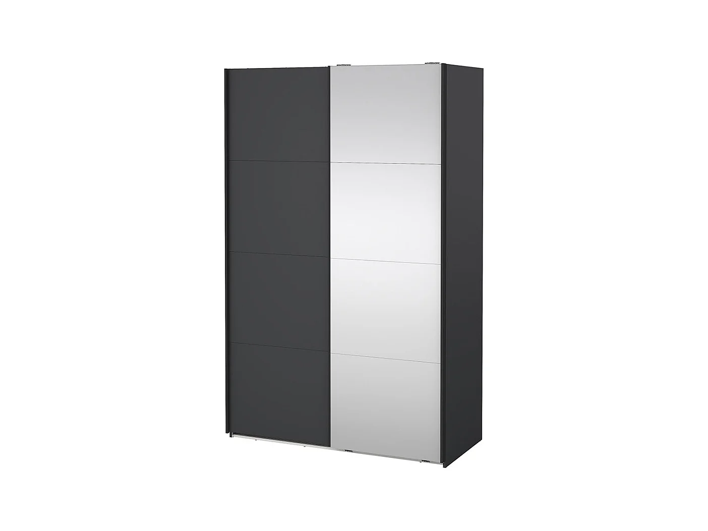 Bergamo armoire coulissante 2 portes 140x220cm gris mat.