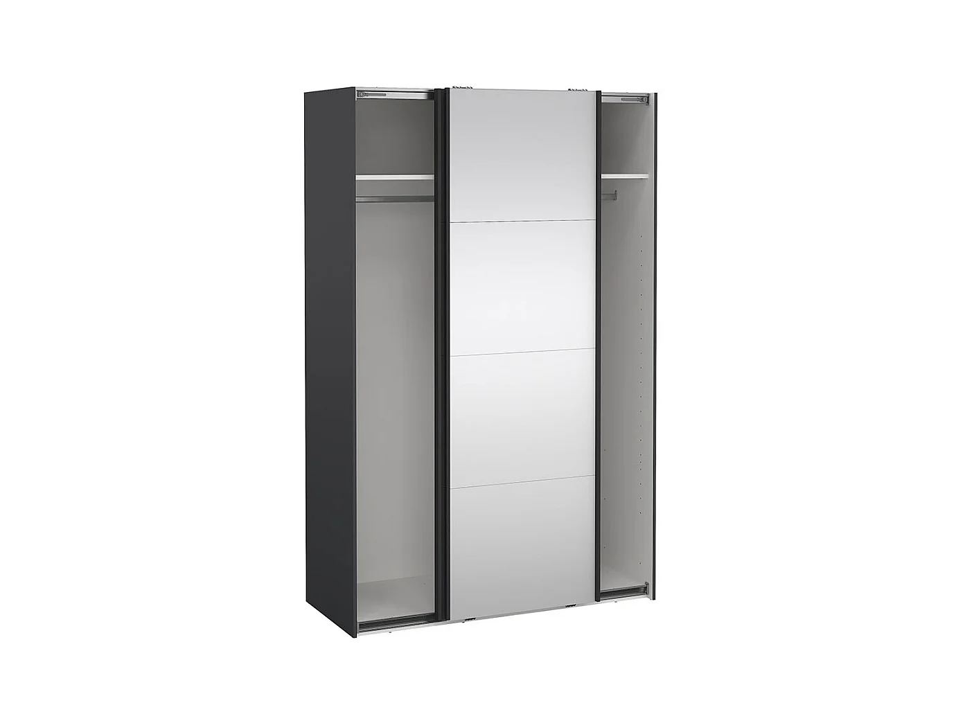 Bergamo armoire coulissante 2 portes 140x220cm gris mat.