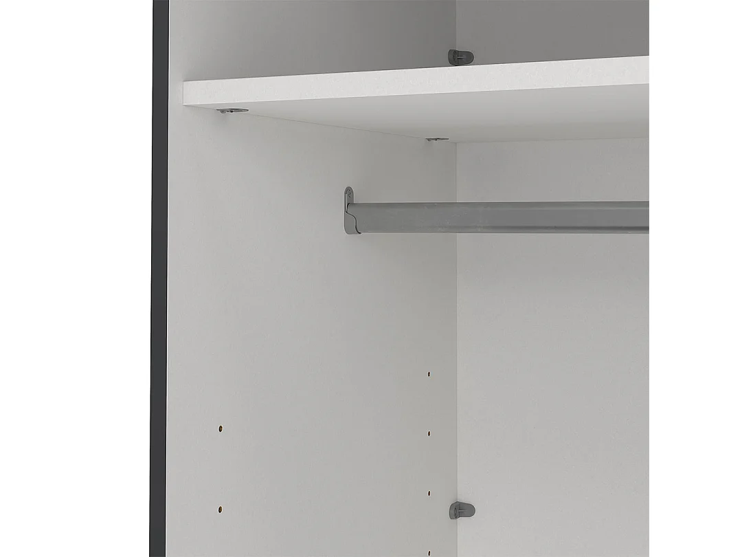 Bergamo armoire coulissante 2 portes 140x220cm gris mat.