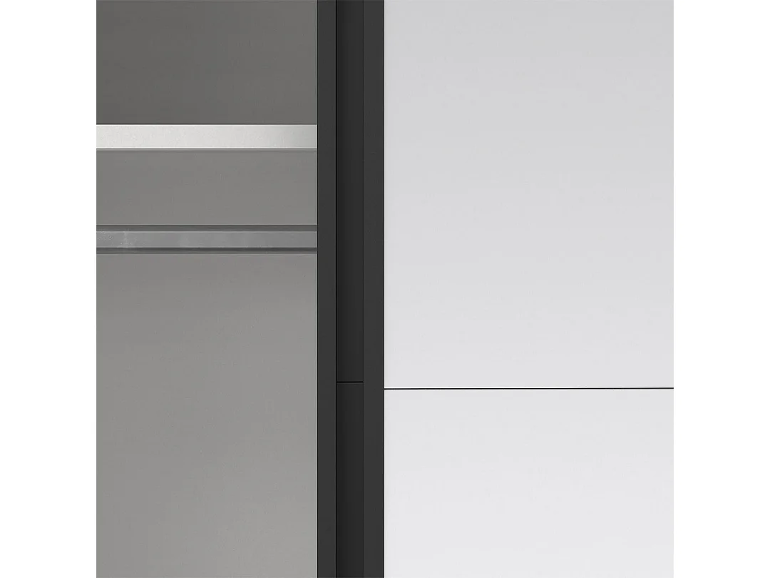 Bergamo armoire coulissante 2 portes 140x220cm gris mat.