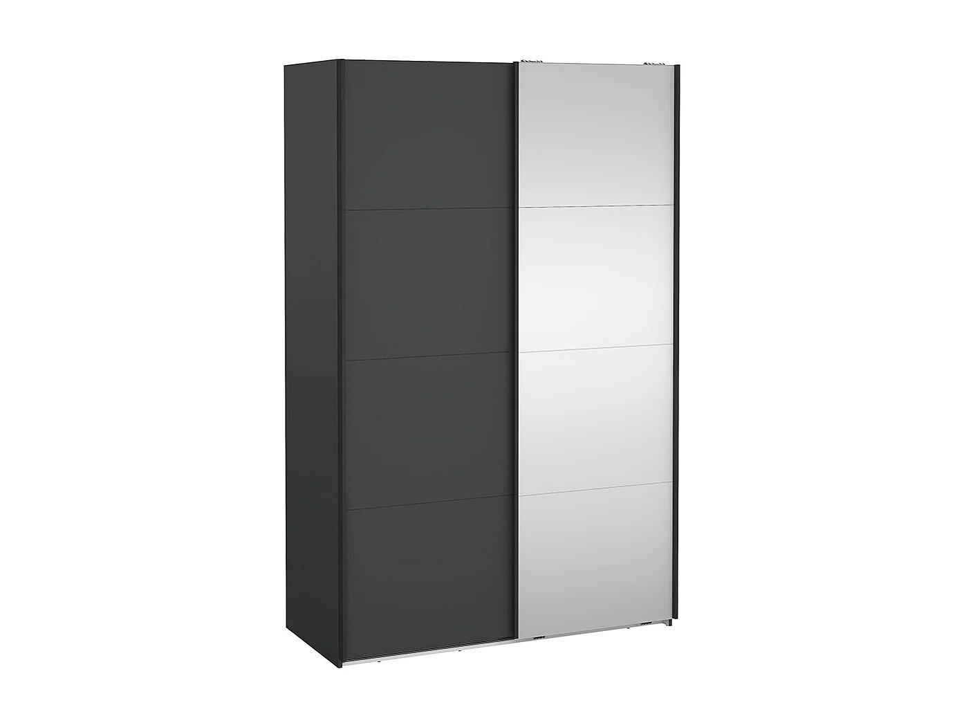 Bergamo armoire coulissante 2 portes 140x220cm gris mat.
