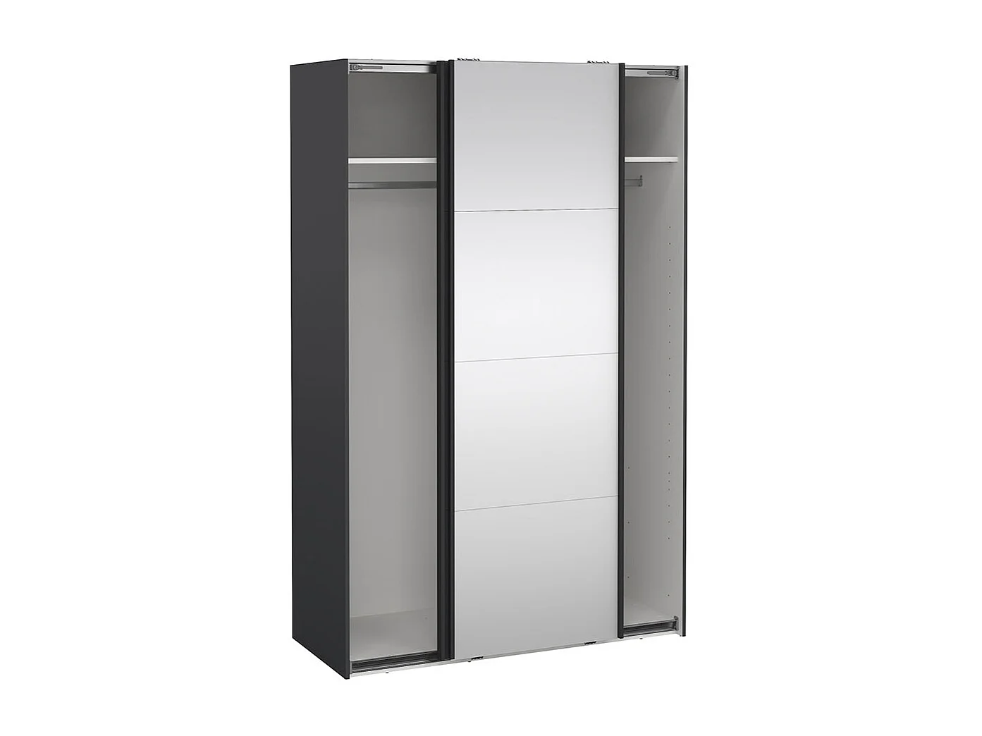 Bergamo armoire coulissante 2 portes 140x220cm gris mat.