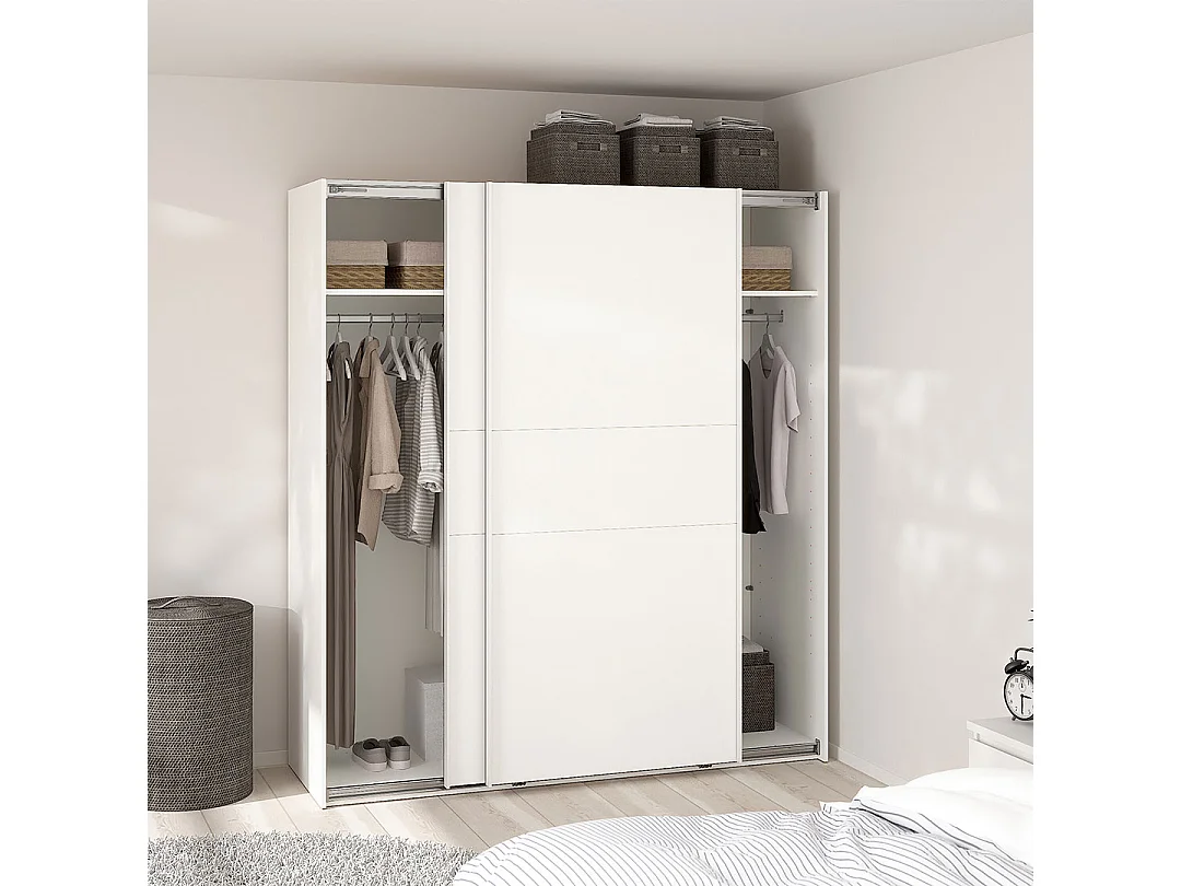 Como armoire coulissante 2 portes 180x200cm blanc.