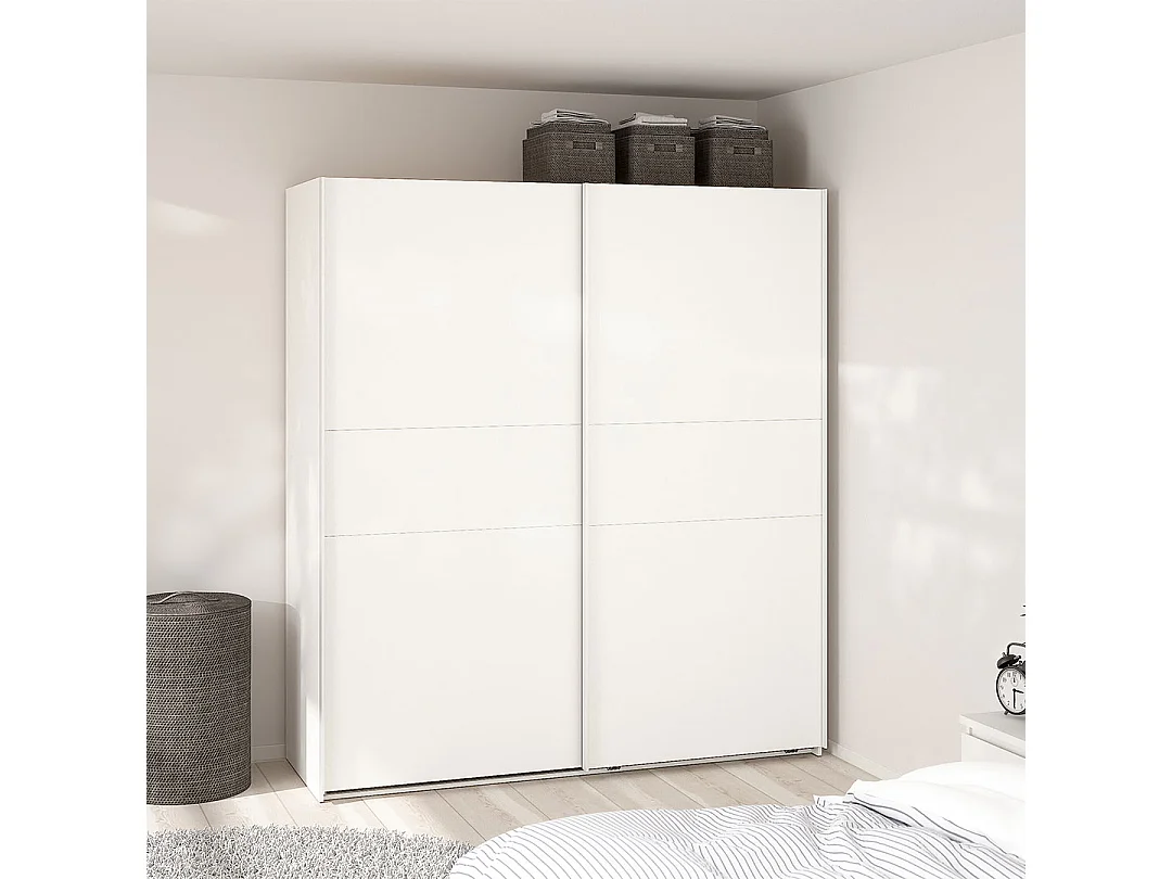 Como armoire coulissante 2 portes 180x200cm blanc.