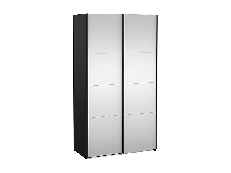 Catania armoire coulissante 2 portes avec miroir 120x220cm noir mat.