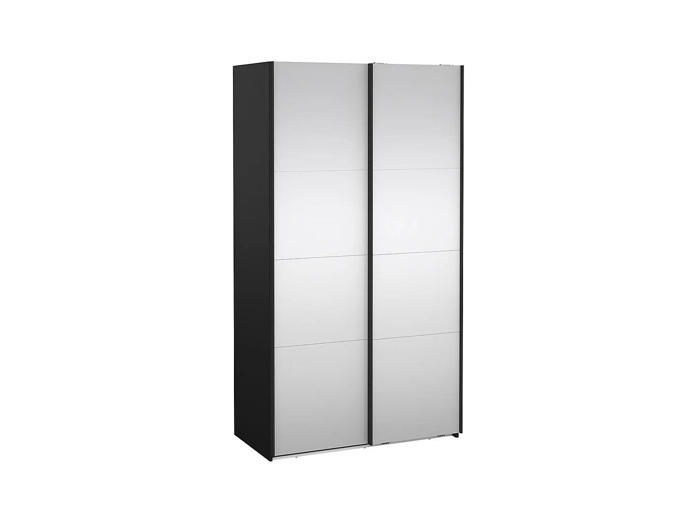 Catania armoire coulissante 2 portes avec miroir 120x220cm noir mat.