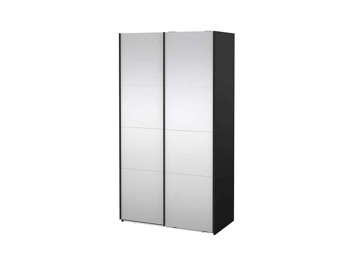 Catania armoire coulissante 2 portes avec miroir 120x220cm noir mat.