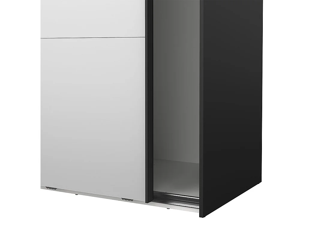 Catania armoire coulissante 2 portes avec miroir 120x220cm noir mat.