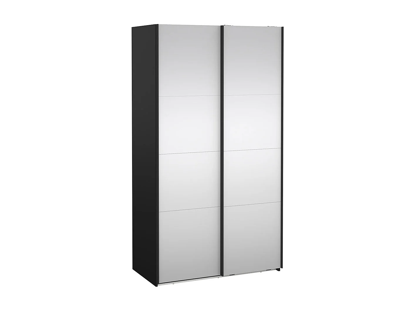 Catania armoire coulissante 2 portes avec miroir 120x220cm noir mat.