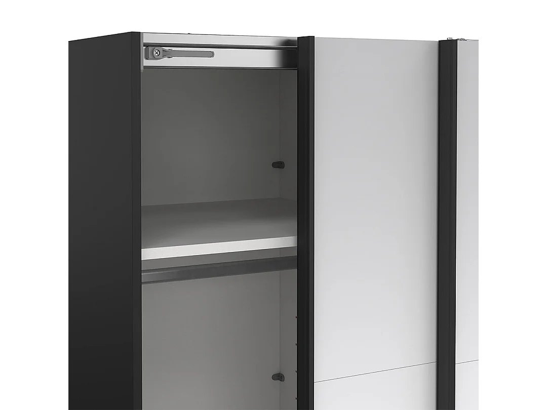 Catania armoire coulissante 2 portes avec miroir 120x220cm noir mat.