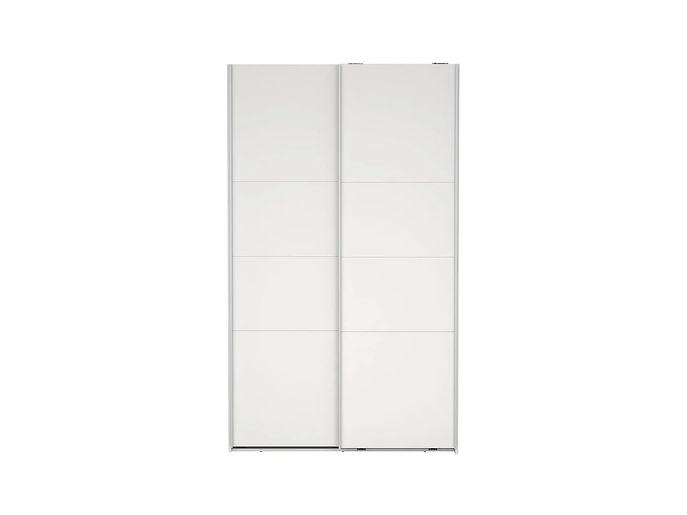 Catania Kleiderschrank 201x119x65cm, 2 Schiebetüren weiß.