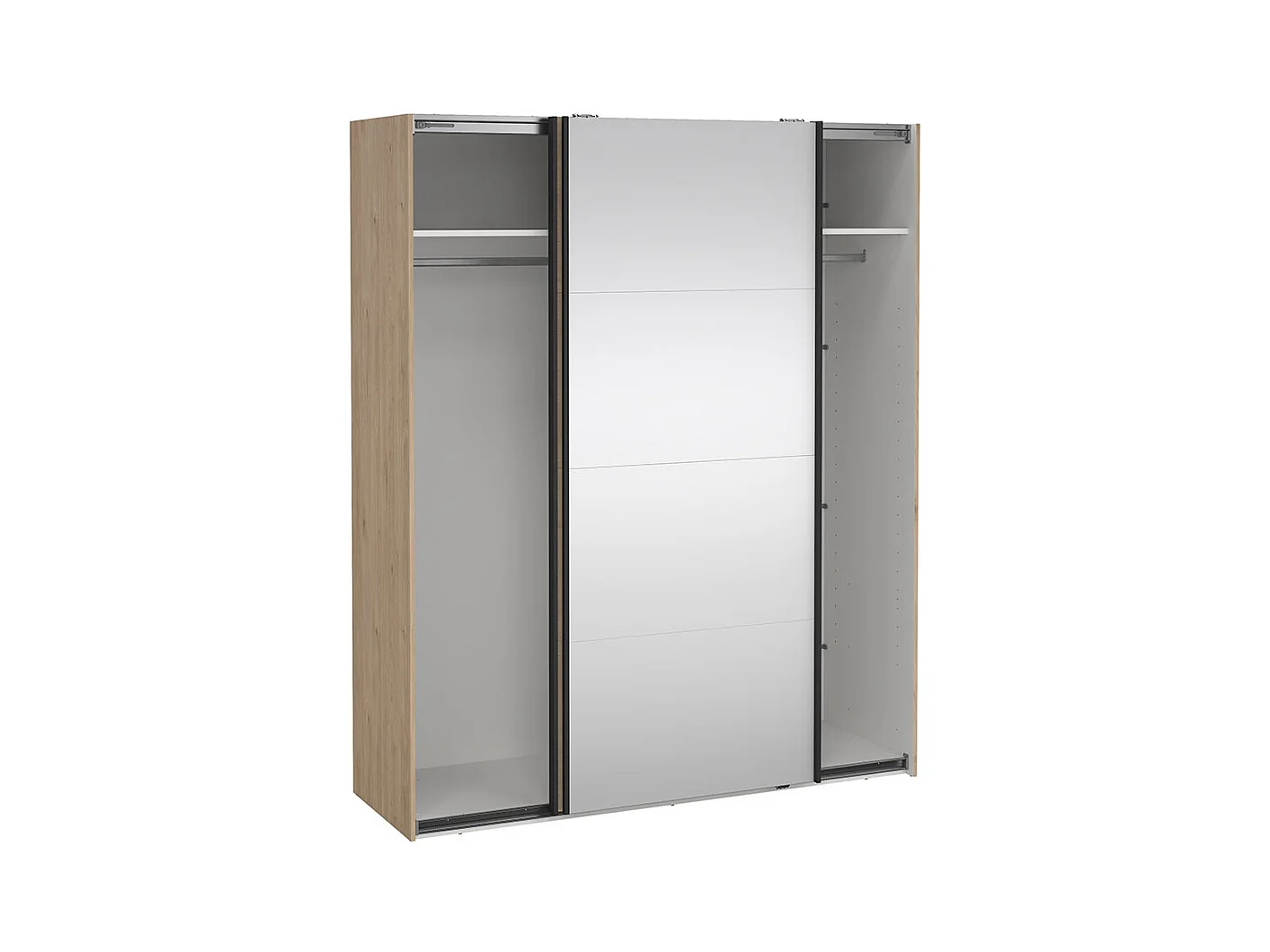 Bergamo schuifdeurkast 2 deuren 180x220cm eikdecor.