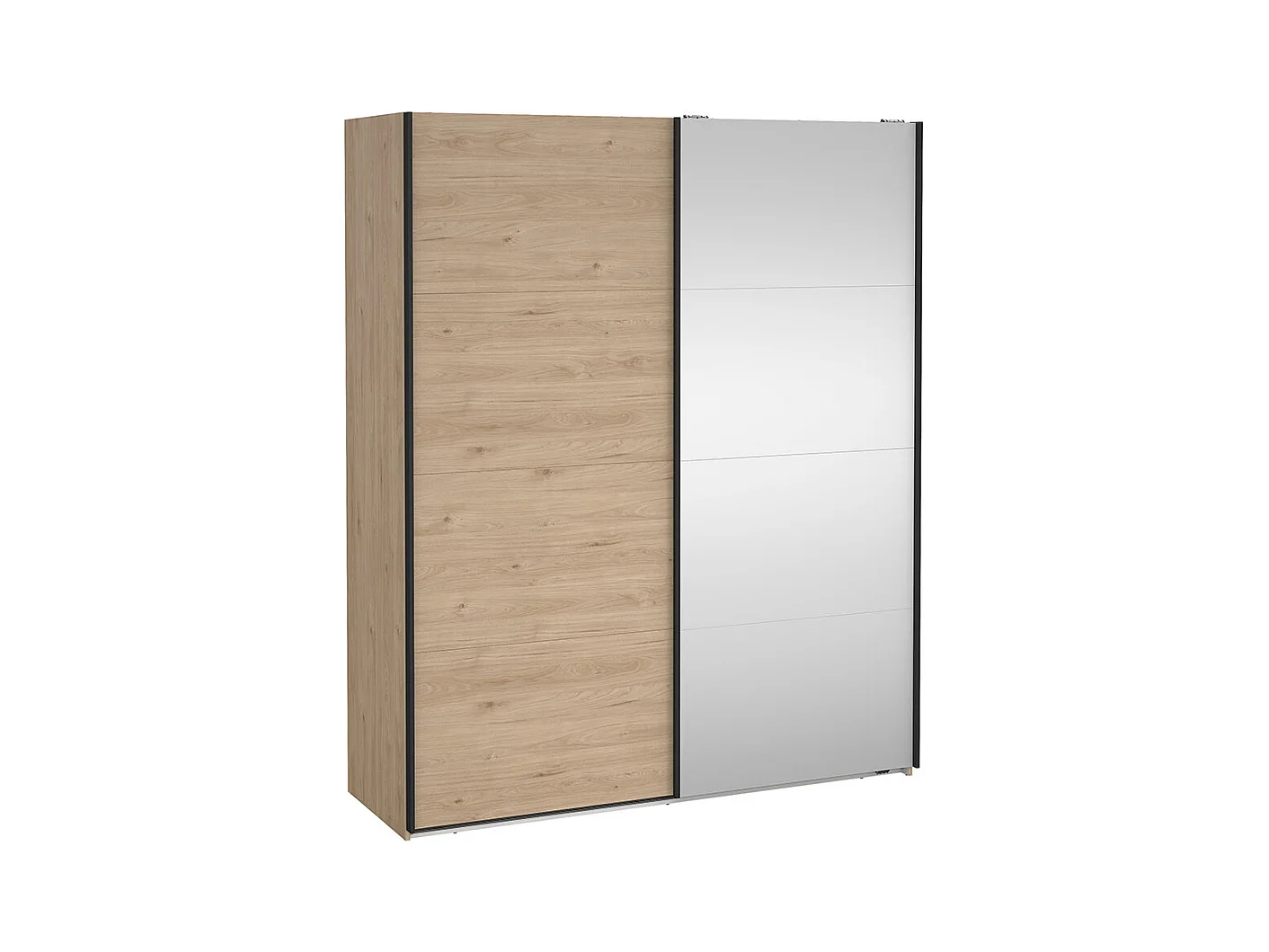 Bergamo armoire coulissante 2 portes 180x220cm chêne décor.