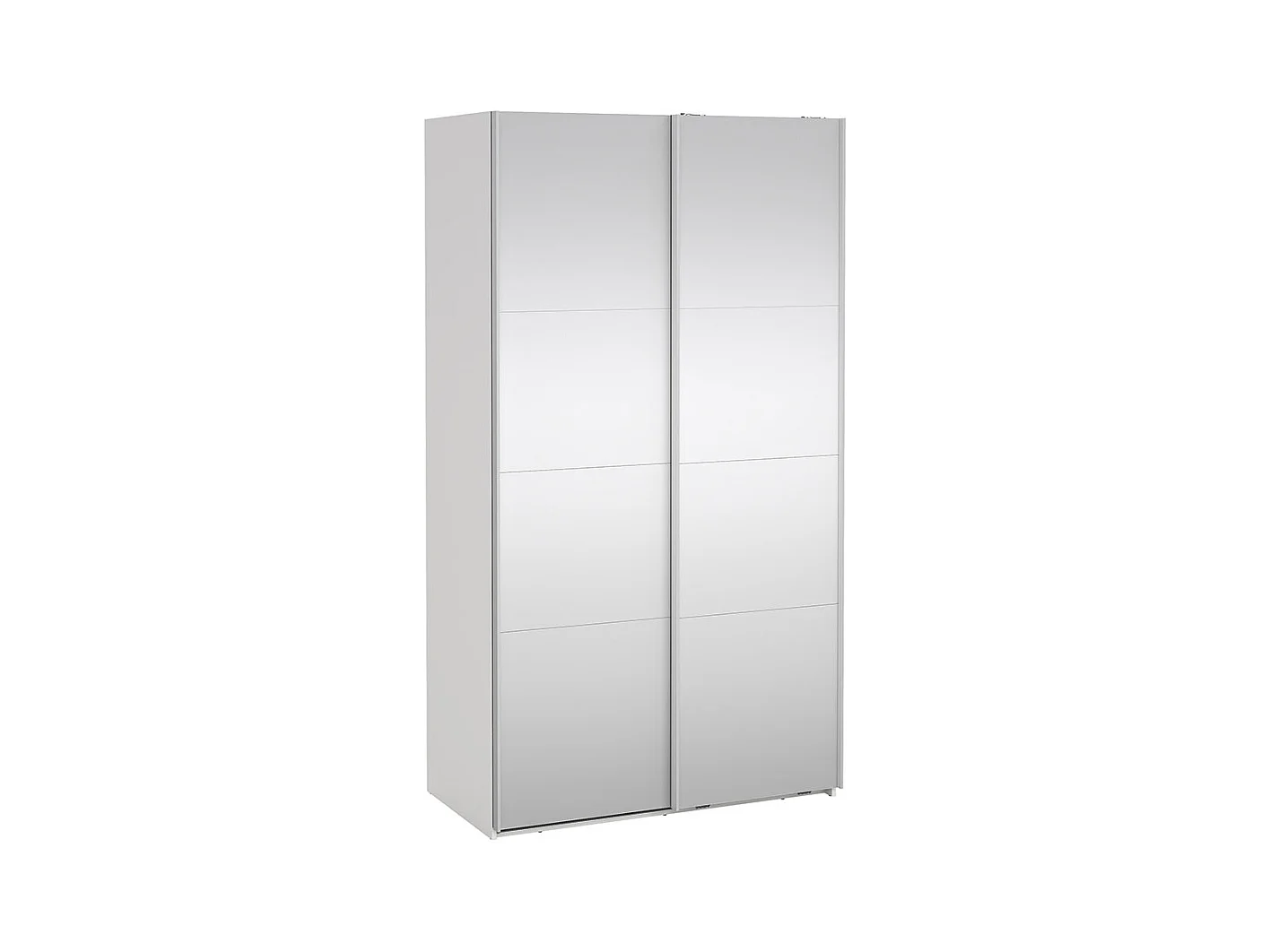 Catania armoire coulissante 2 portes avec miroir 120x220cm blanc.