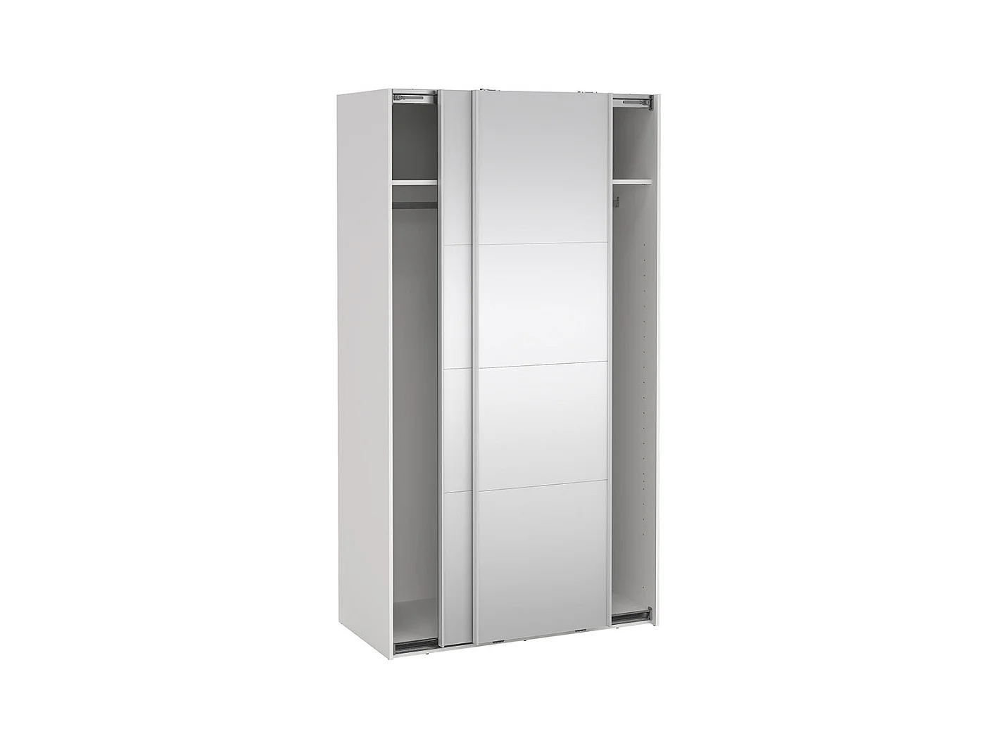 Catania armoire coulissante 2 portes avec miroir 120x220cm blanc.