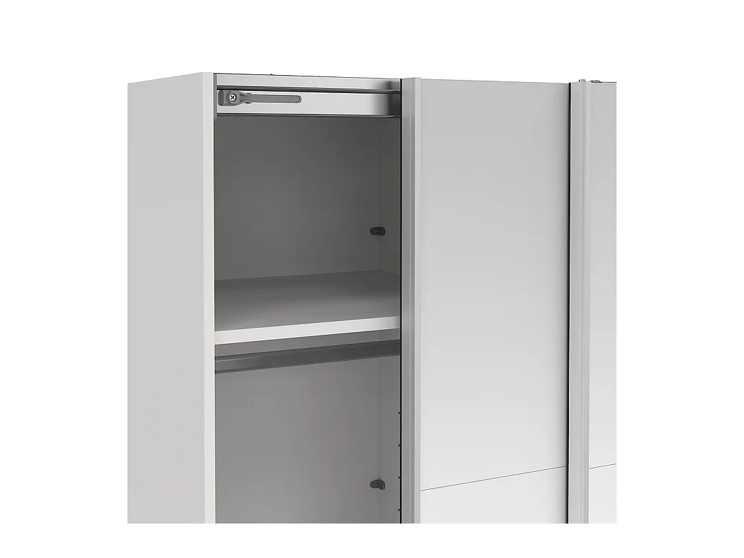 Catania armoire coulissante 2 portes avec miroir 120x220cm blanc.