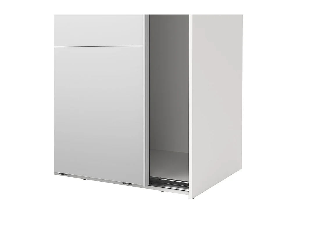 Catania armoire coulissante 2 portes avec miroir 120x220cm blanc.