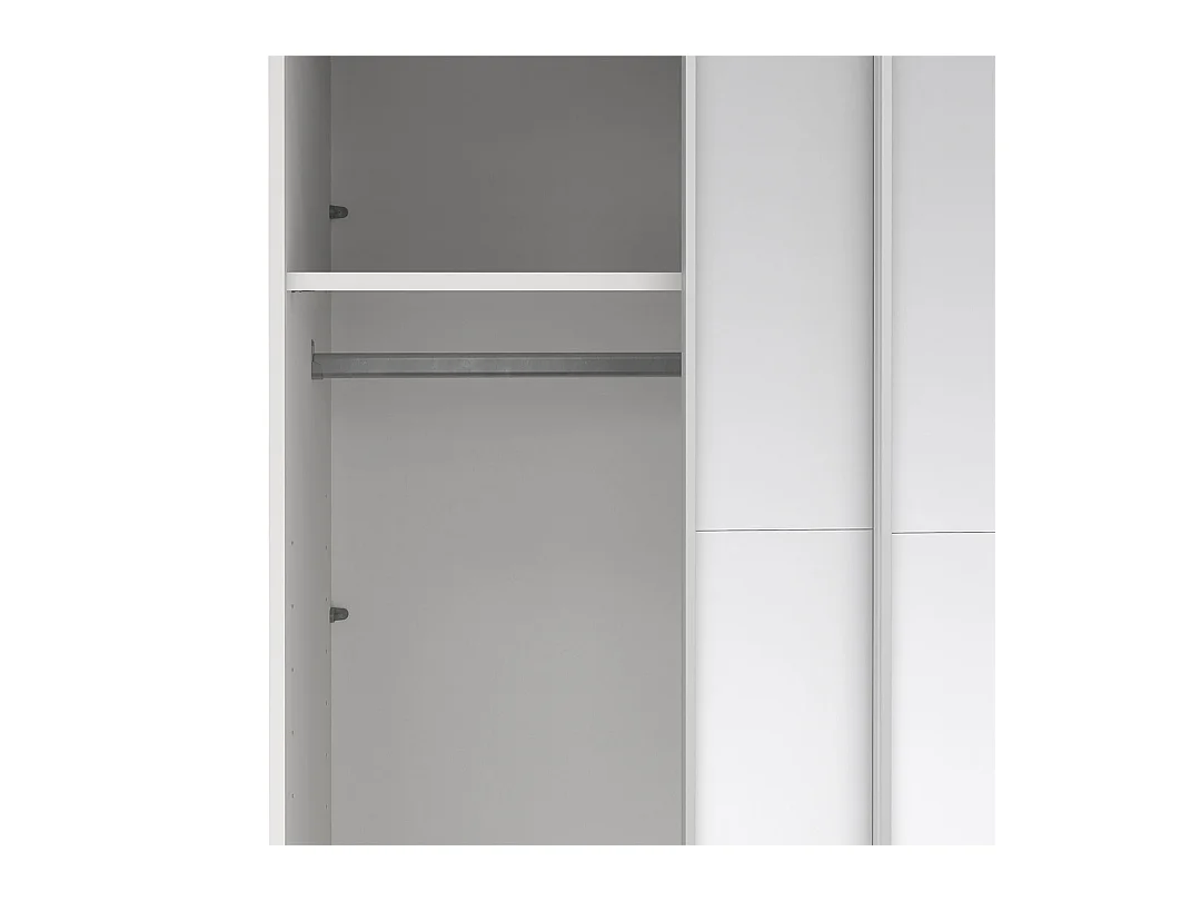 Catania armoire coulissante 2 portes avec miroir 120x220cm blanc.