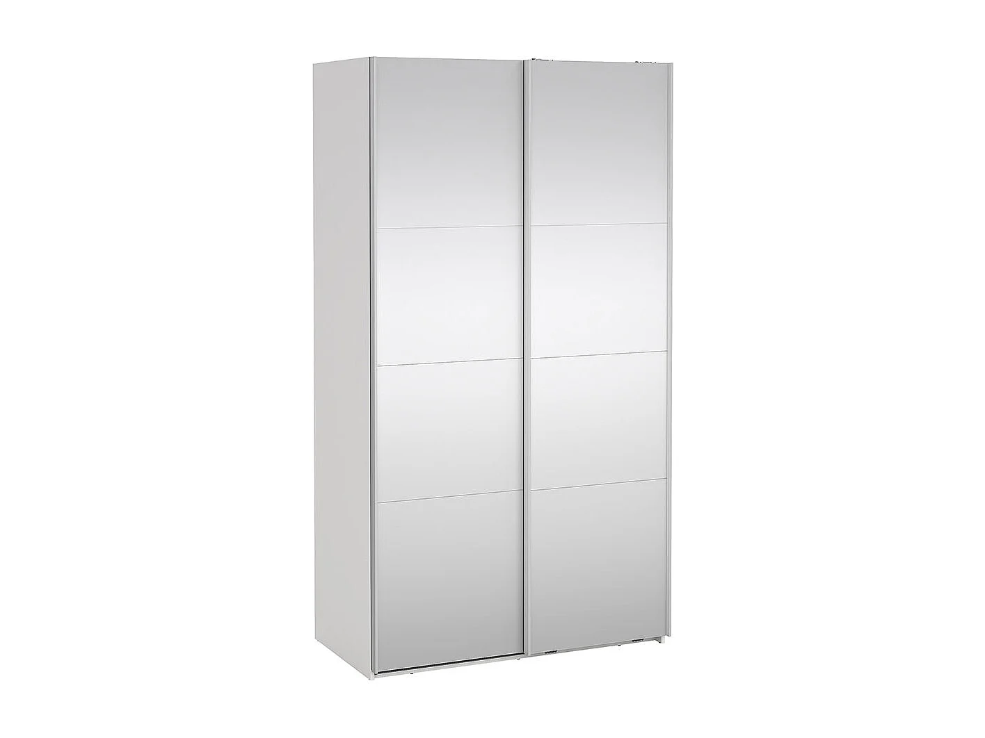 Catania armoire coulissante 2 portes avec miroir 120x220cm blanc.