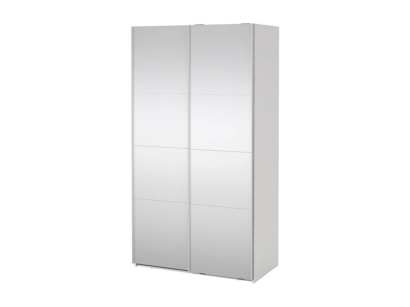 Catania armoire coulissante 2 portes avec miroir 120x220cm blanc.