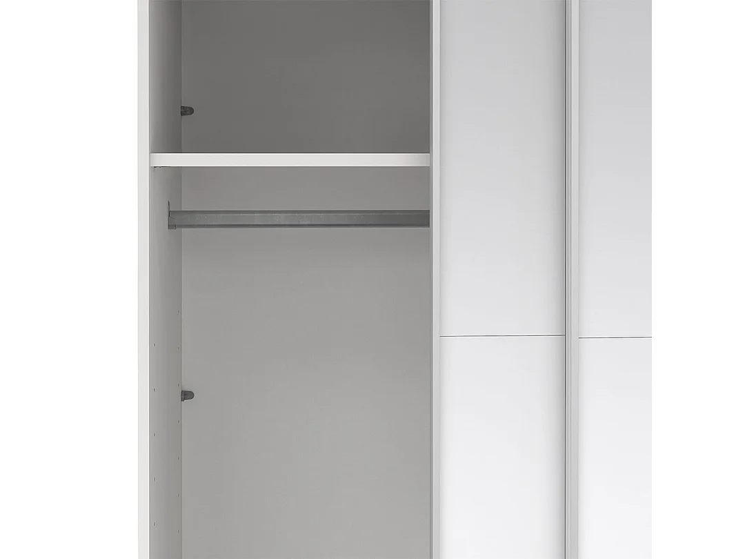 Catania armoire coulissante 2 portes avec miroir 120x220cm blanc.