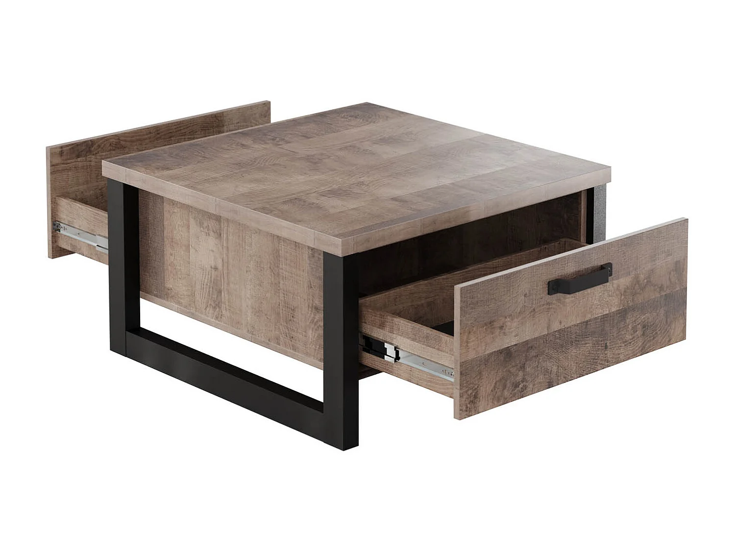 Emile Couchtisch 2 Schubladen, EicheTabak dekor.