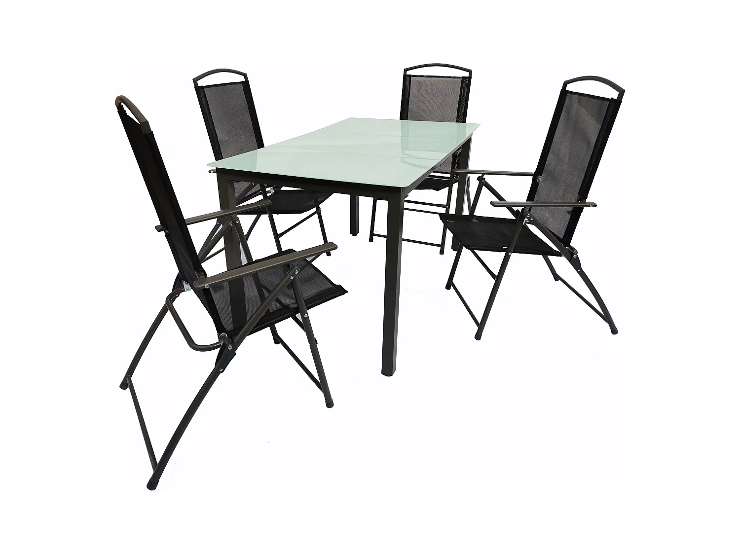5-tlg Sitzgruppe Gartenmöbel Tisch Stühle Set 140M