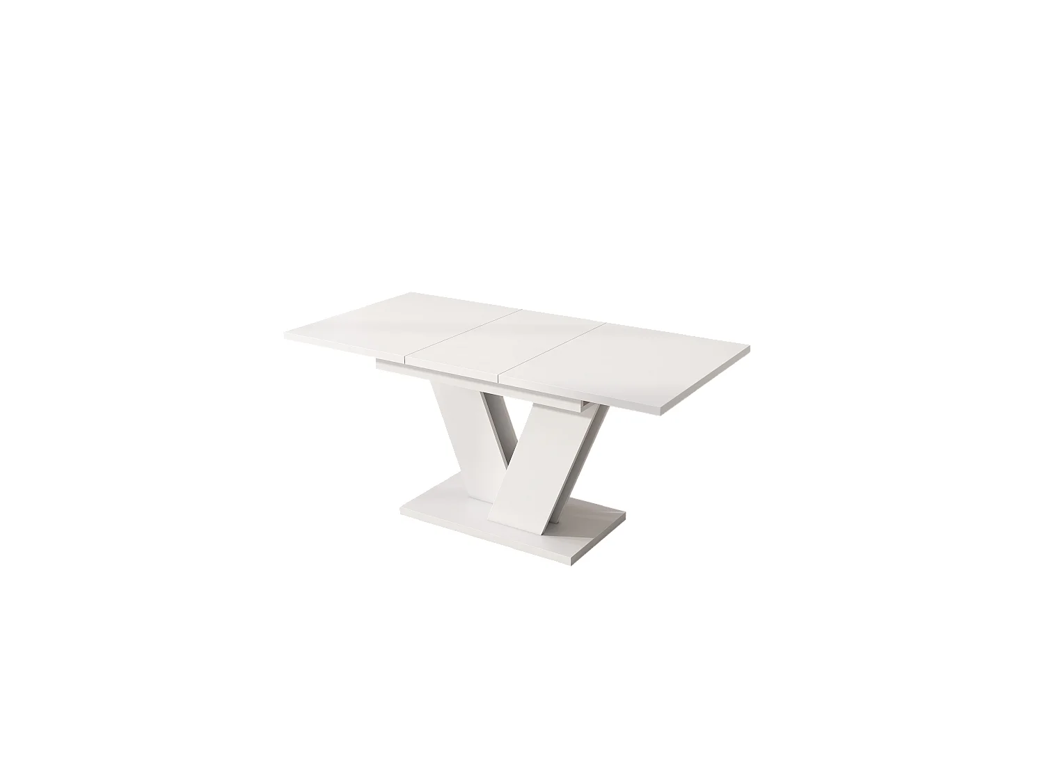 Table à manger extensible - 120/160 x 80 x 75 cm - pour 4-6 personnes - pieds en V - MDF - blanc