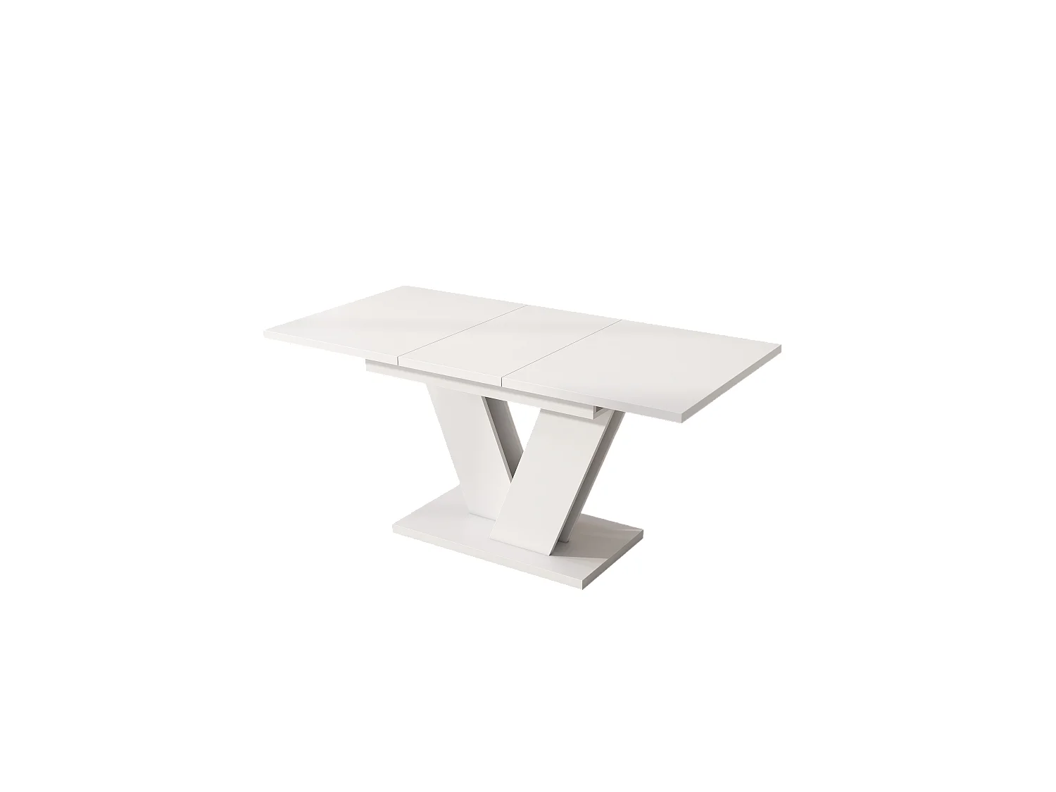 Table à manger extensible - 120/160 x 80 x 75 cm - pour 4-6 personnes - pieds en V - MDF - blanc
