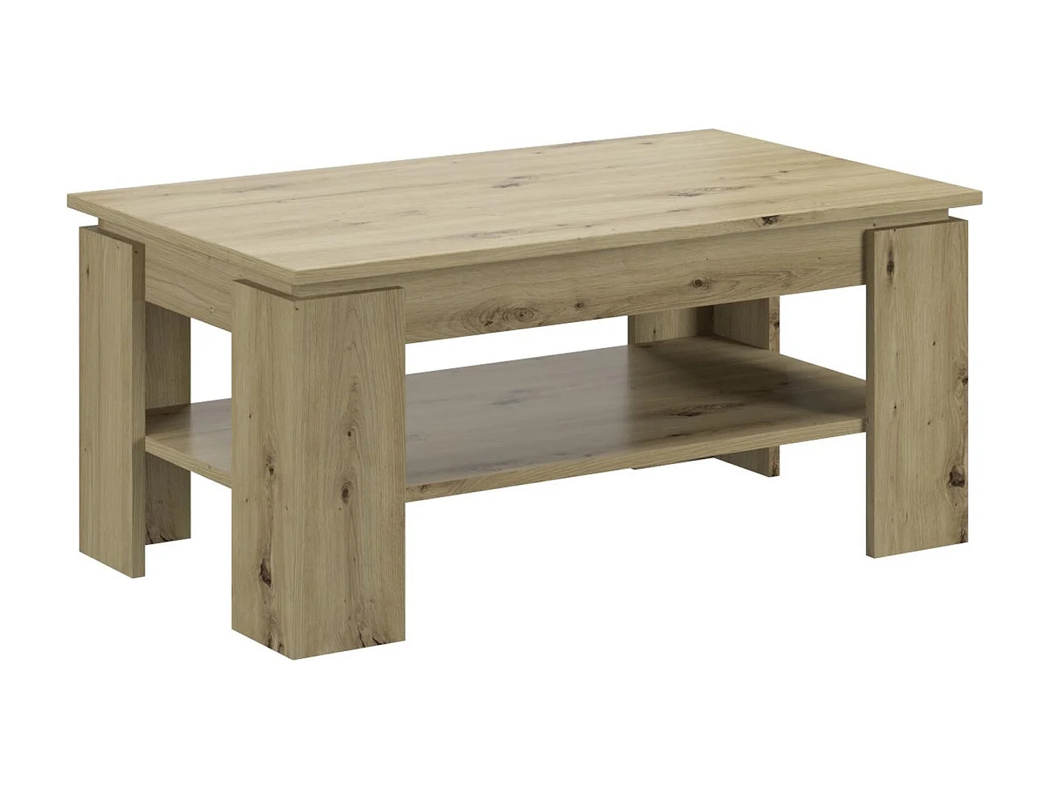 Titan Couchtisch 1 Ablage Eiche dekor.