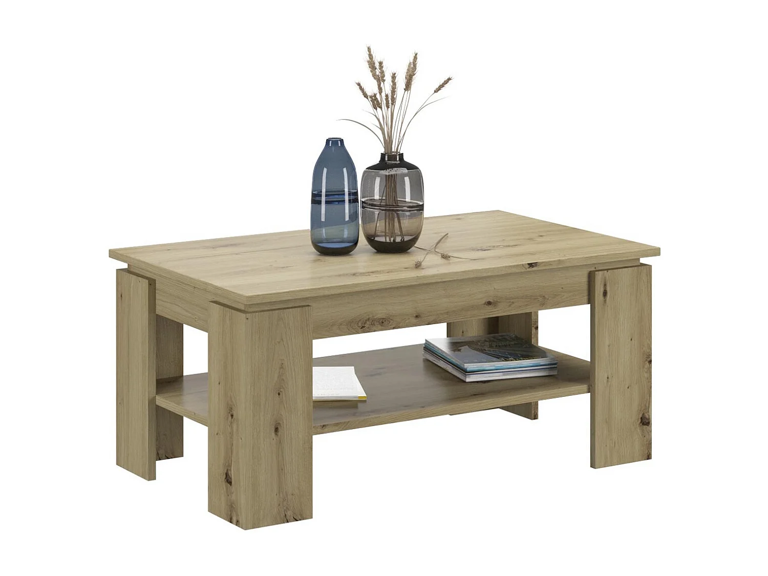 Titan Couchtisch 1 Ablage Eiche dekor.