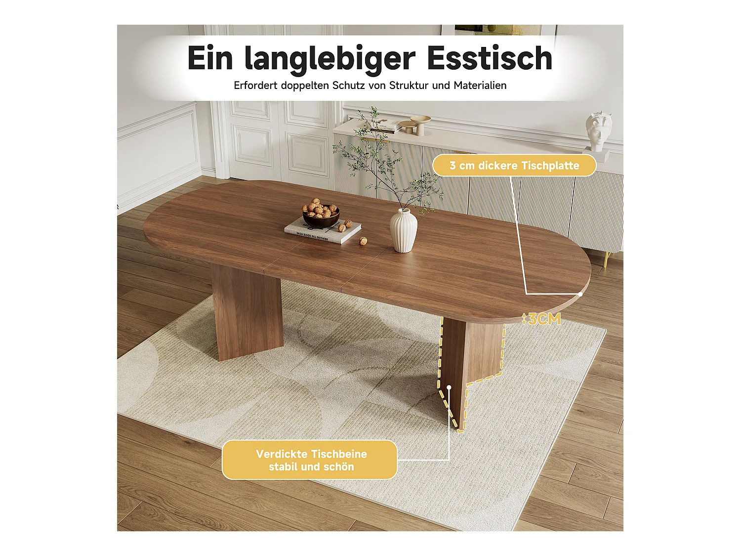 Table à manger extensible - 160/200 x 90 x 75 cm - pour 4 à 6 personnes - style simple - MDF - marron