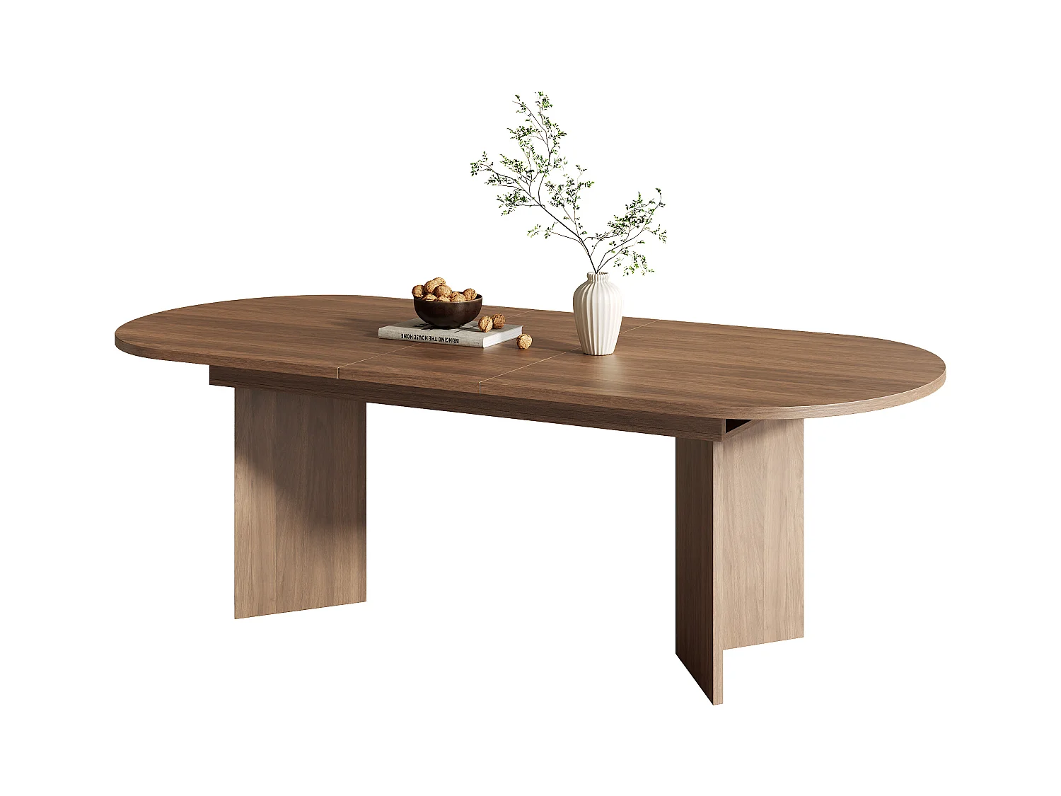 Table à manger extensible - 160/200 x 90 x 75 cm - pour 4 à 6 personnes - style simple - MDF - marron