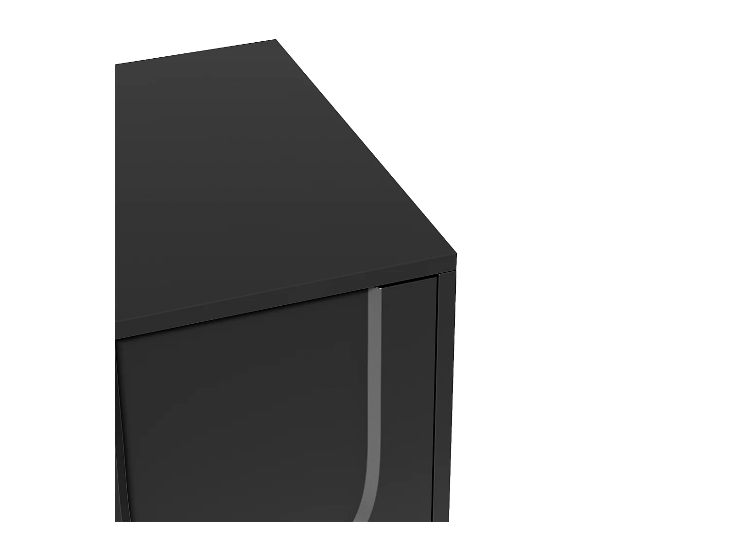 Meuble TV avec pieds en bois - 180 x 40 x 42 cm - avec 2 tiroirs + 4 portes - aggloméré - noir