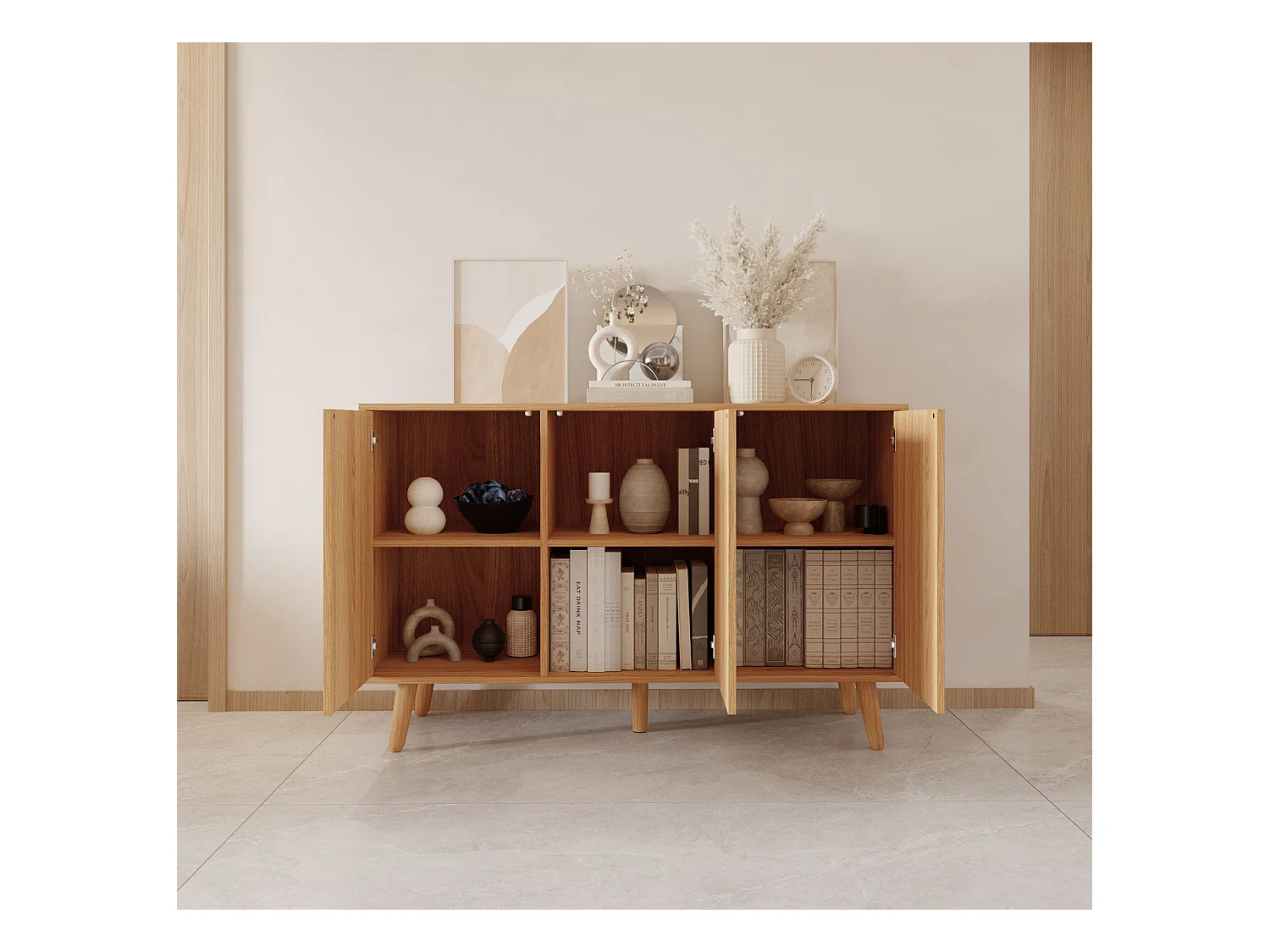 Aparador para Salón comedor en Color Roble Alba 120x40x76cm Renzo