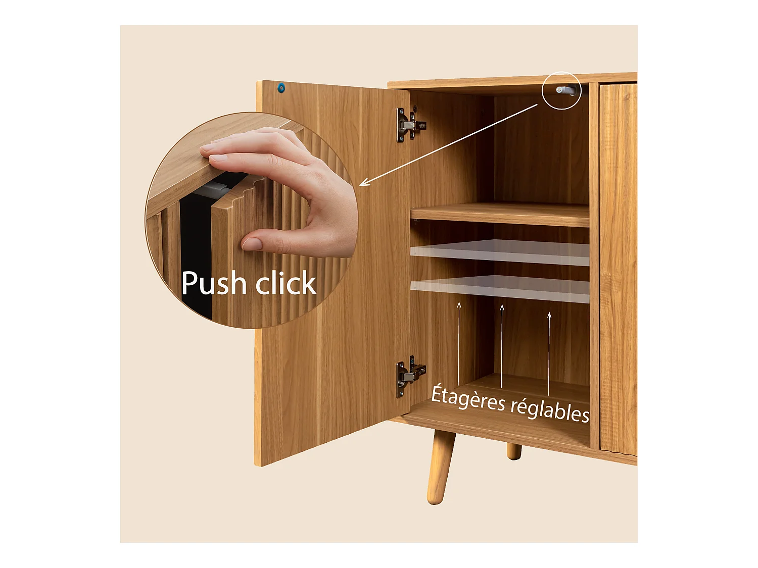 Aparador para Salón comedor en Color Roble Alba 120x40x76cm Renzo