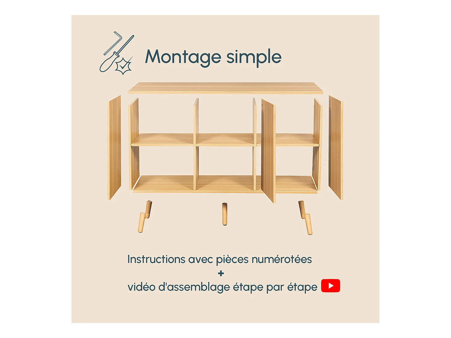 Aparador para Salón comedor en Color Roble Alba 120x40x76cm Renzo