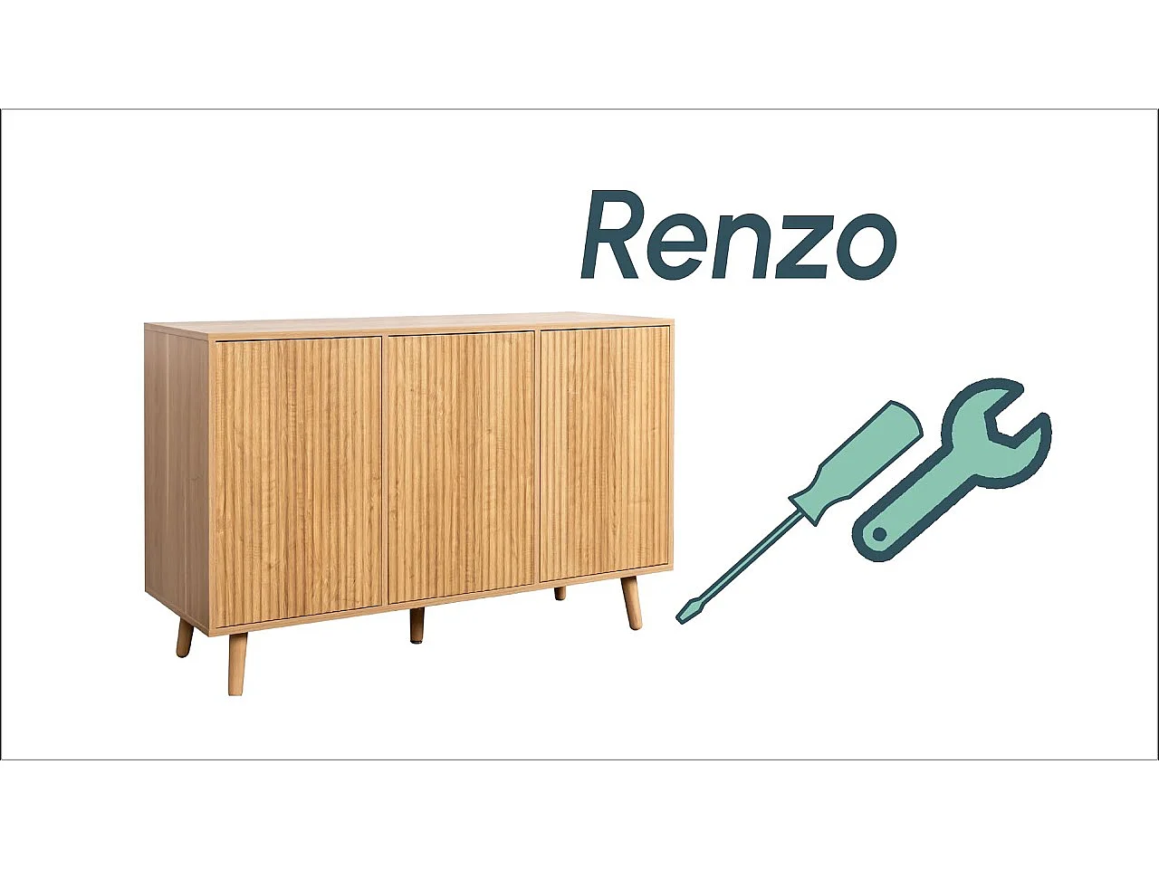 Bahut Buffet pour Salon Salle à manger en Coleur Chêne Alba 120x40x76cm Renzo