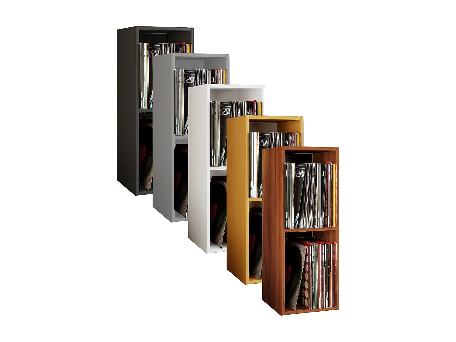 Holz Schallplatten LP Stand Regal Platto 2fach