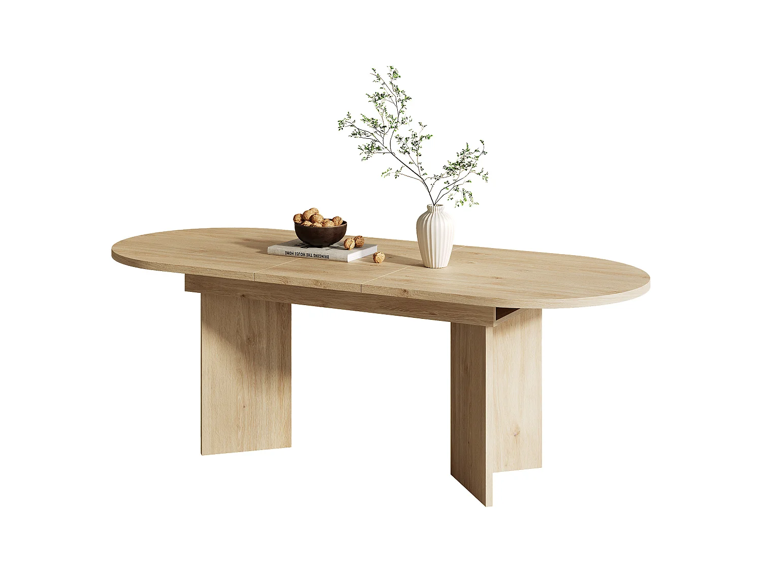 Table à manger extensible - 120/160 x 80 x 75.5 cm - pour 4 à 6 personnes - style simple - MDF - naturel
