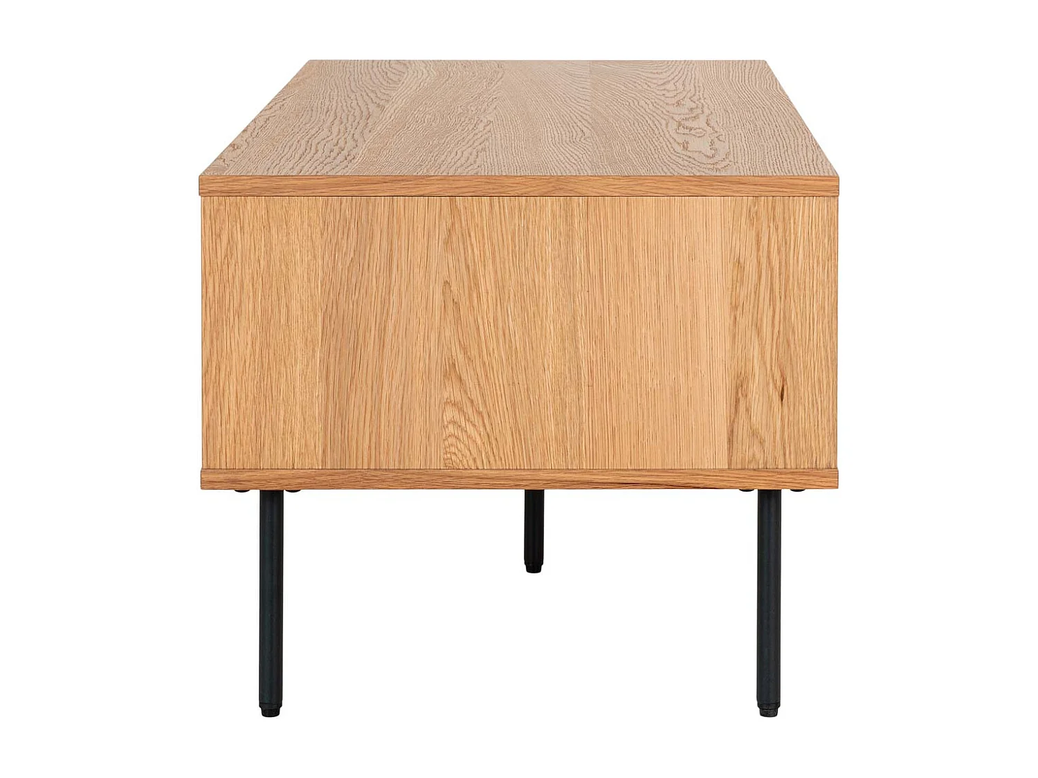Babou laag TV-meubel 2 laden 2 nissen licht eikenhout-Kleur Beige