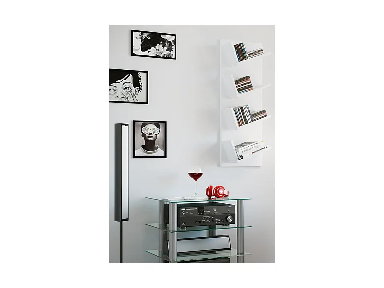 Wall Rack Lansi White H. 90 x W. 33 x D. 16 cm