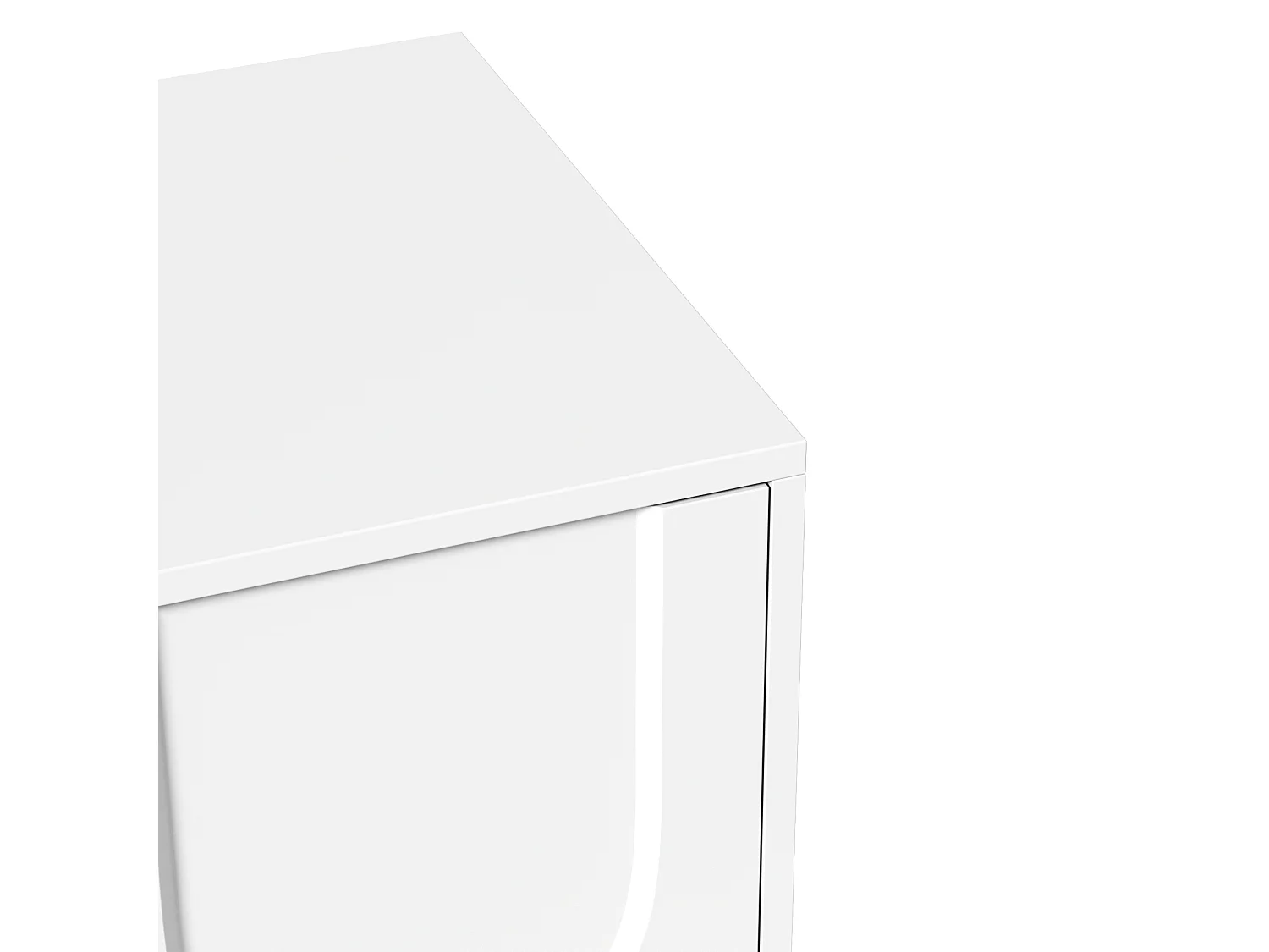 Szafka RTV na nogach drewnianych - 180 x 40 x 42 cm - z 2 szufladami + 4 drzwiami - płyta wiórowa - biała