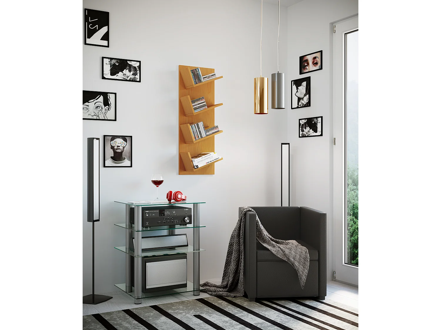 Wall Rack Lansi Book H. 90 x W. 33 x D. 16 cm