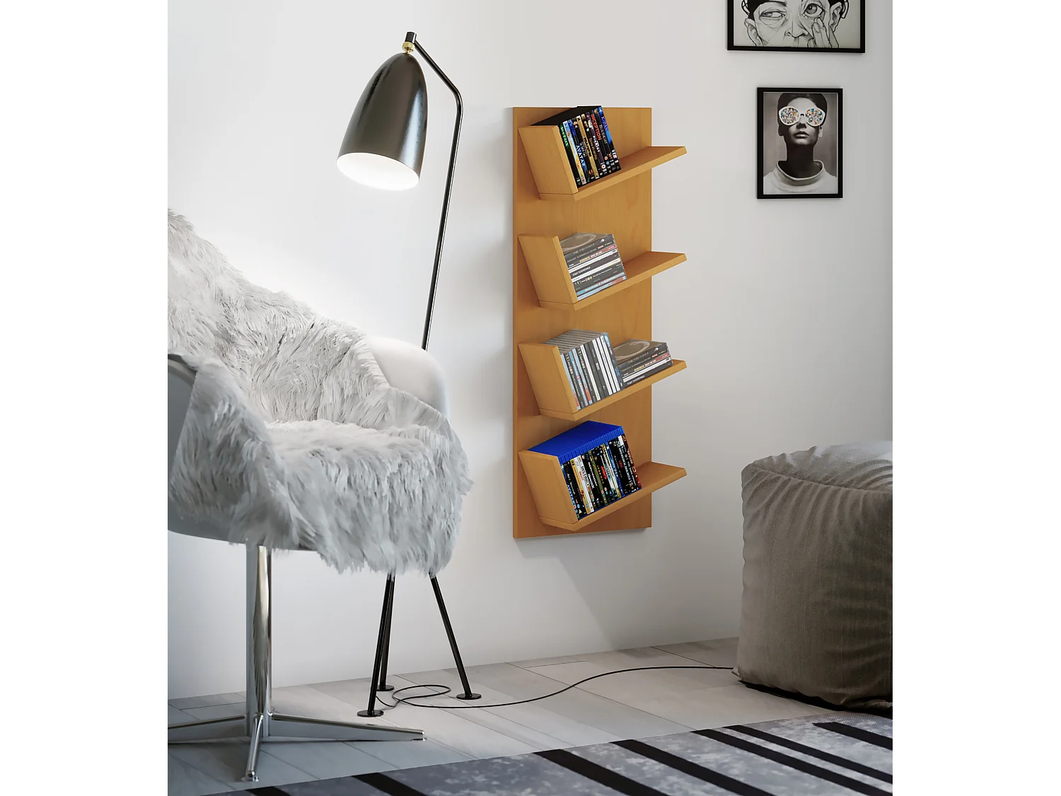 Wall Rack Lansi Book H. 90 x W. 33 x D. 16 cm
